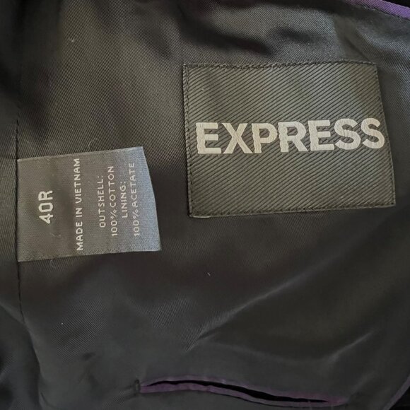 MEN’S EXPRESS BLACK VELVET 2 BUTTON BLAZER JACKET SIZE 40R - Picture 14 of 14
